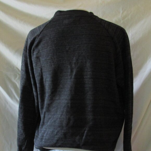 Knickerbocker Gray/Black Full Zip Sweater Fleece Interior Cotton/Poly Blend EUC - Picture 4 of 8